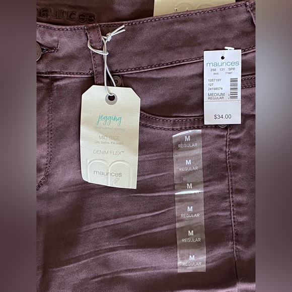 MAURICES - NWT Mid-Rise Dusty Purple Skinny Jeans - Picture 5 of 6